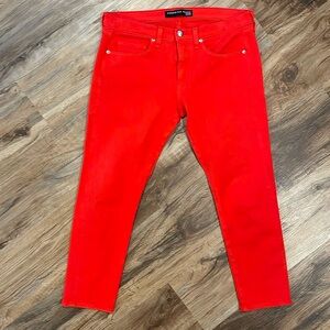 Veronica Beard Red Ankle & Cropped Jeans